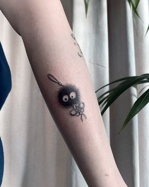 Decorative Susuwatari Tattoo On Female