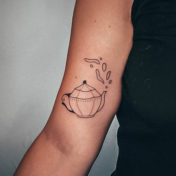 Decorative Tea Tattoo On Female