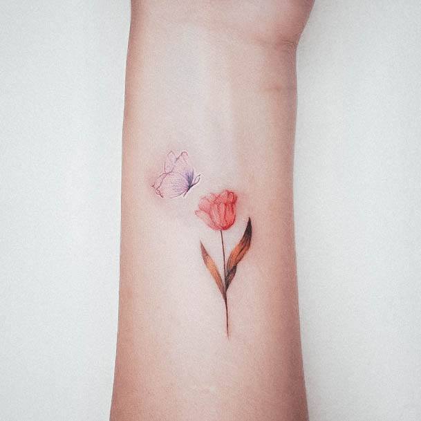 Decorative Tiny Tattoo On Female Flowers