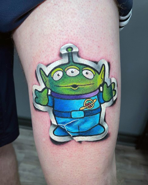 Decorative Toy Story Tattoo On Female