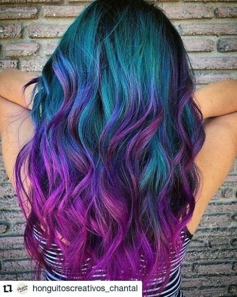 Decorative Turquoise Hairstyles On Female