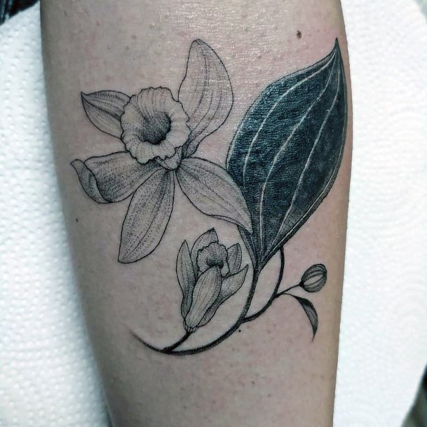 Decorative Vanilla Tattoo On Female