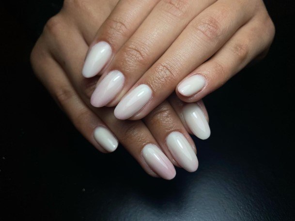 Decorative White Almond Shaped Nail On Female