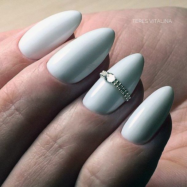 Decorative White Dress Nail On Female