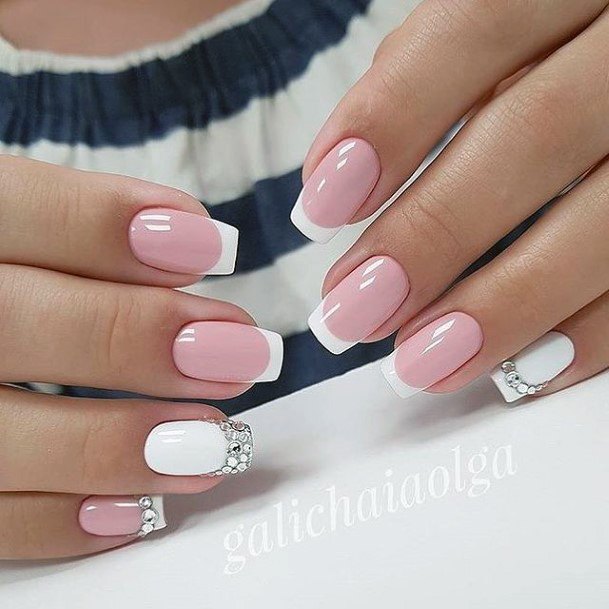 Decorative White Prom Nail On Female