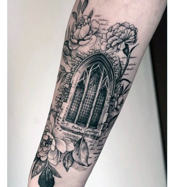 Decorative Window Tattoo On Female