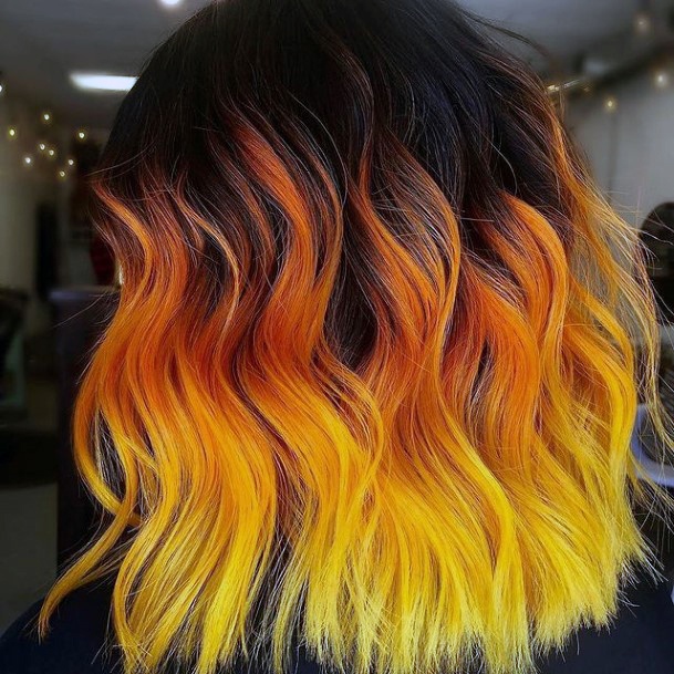 Decorative Yellow Ombre Hairstyles On Female