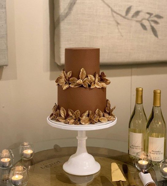 Deep Brown Chocolate Wedding Cake