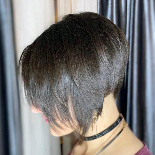 Deep Brown Shiny Low Maintenance Bob Hairstyles For Women