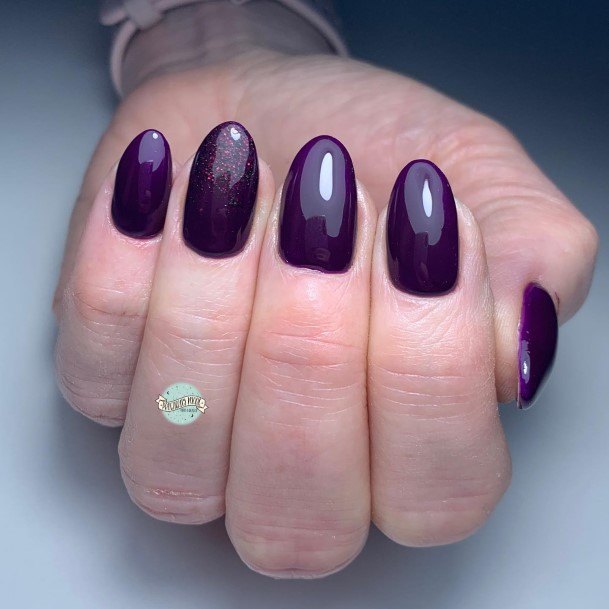 Deep Purple Female Nail Designs