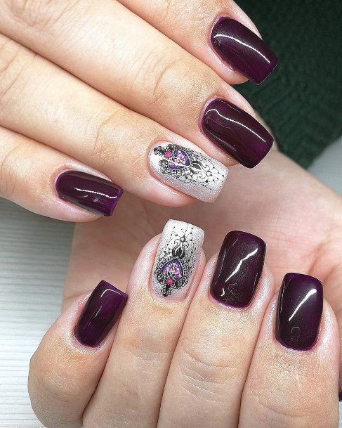 Deep Purple Nail For Ladies