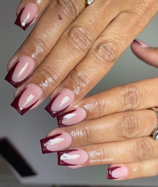 Deep Red Female Nail Designs