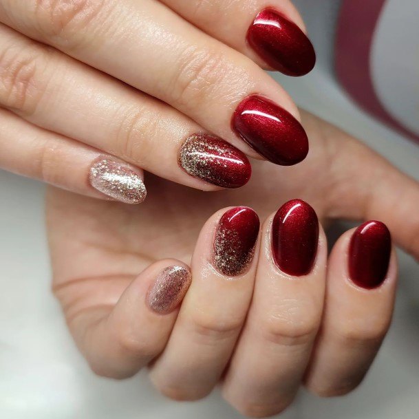 Deep Red Nail Feminine Designs