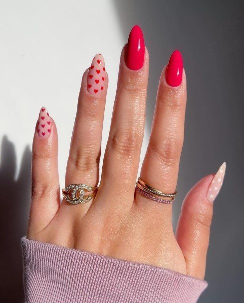 Deep Red Nails For Girls