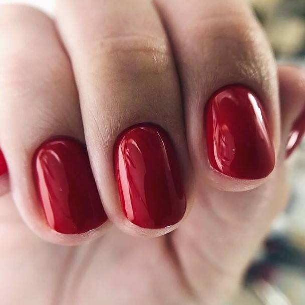 Deep Red Womens Nails