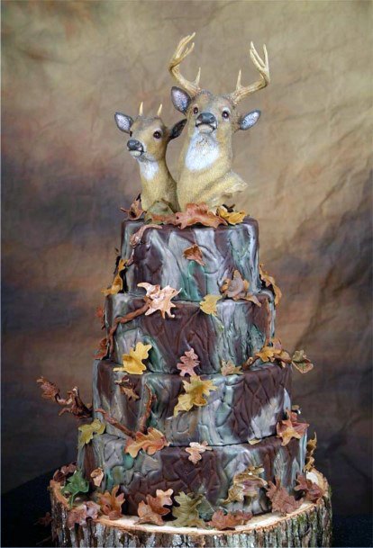 Deer Cake Topper Camo Wedding