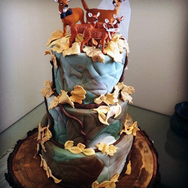 Deer Family Toppers Camo Wedding Cakes