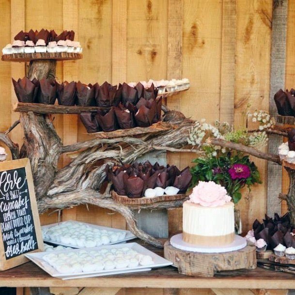 Delectable Cupcake Wedding Cake Desert Table Ideas