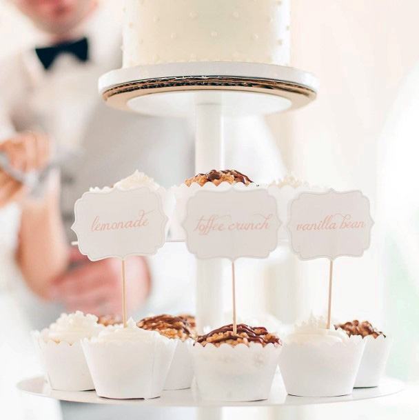 Delectable Name Tag Cupcake Wedding Ideas