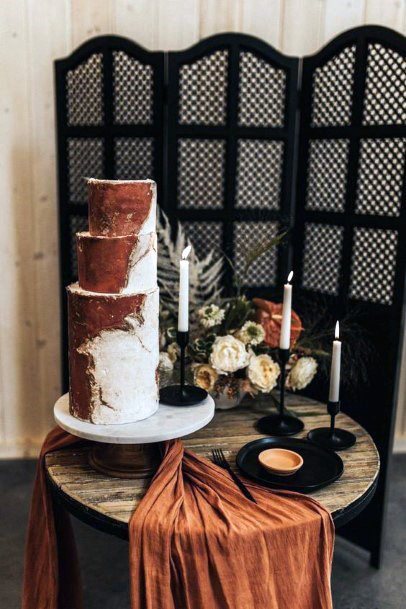 Delectable Orange Autumn Wedding Cake Ideas In October