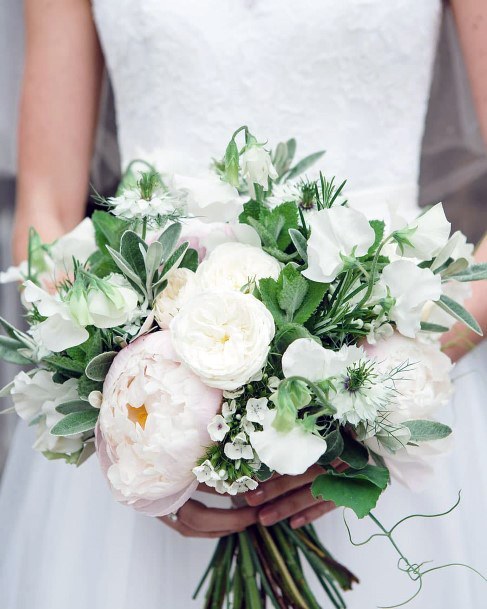 Delicate White June Wedding Flowers