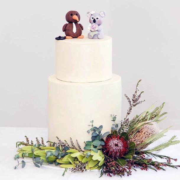 Delicious Bright White Cake Cute Animal Topper Ideas Stunning Floral Inspiration