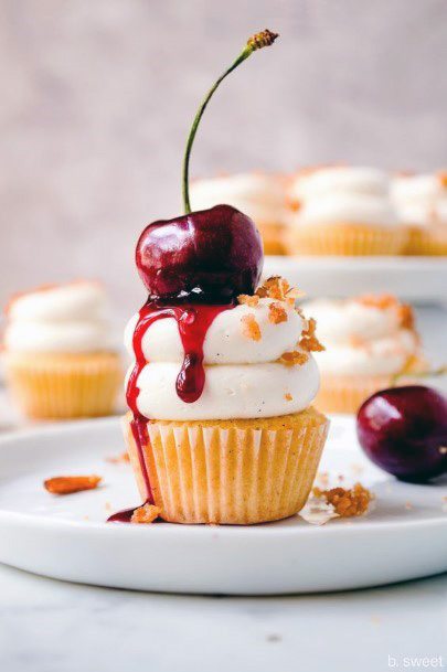 Delicious Candied Cherry Dripping Cupcake Wedding Tasty Snack Ideas