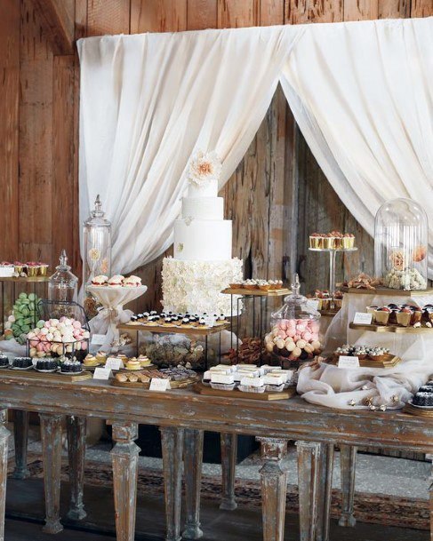 Delicious Desert Bar Barn Wedding Table Inspiration Ideas