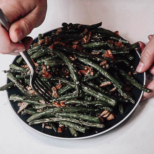 Delicious Lemon Roasted Green Beans With Walnuts Recipe