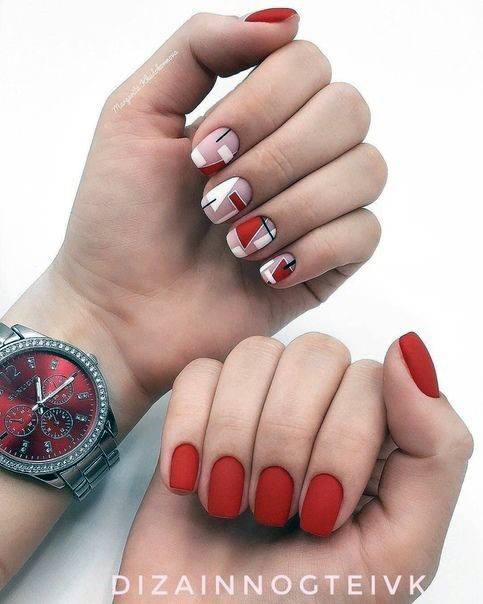 Delicious Red Matte Short Nails For Women