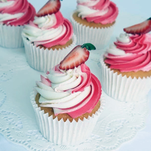 Delicious Strawberry Cupcake Inspiration For Wedding Ideas