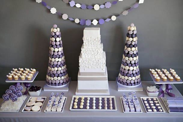 Delicious Tasty Purple Whitecake Cupcake Wedding Decor Inspiration Ideas