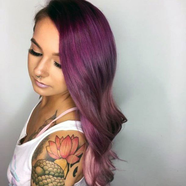 Delightful Hairstyles For Women Purple Ideas