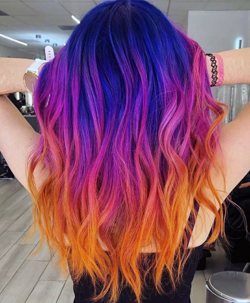 Delightful Hairstyles For Women Purple Ombre Ideas