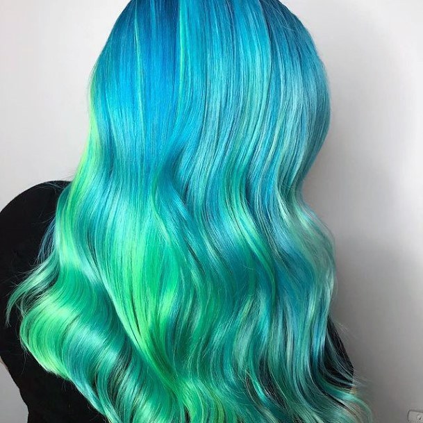 Delightful Hairstyles For Women Turquoise Ombre Ideas