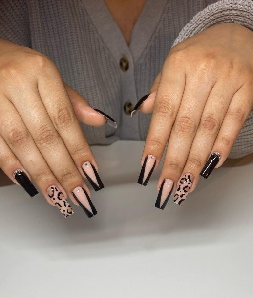 Delightful Nail For Women Black French Tip Designs