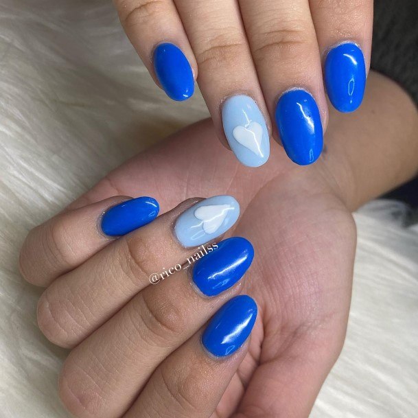 Delightful Nail For Women Blue Short Designs