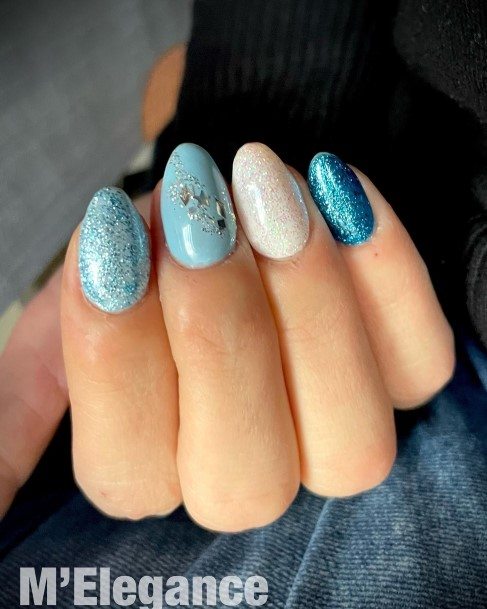 Delightful Nail For Women Blue Winter Designs