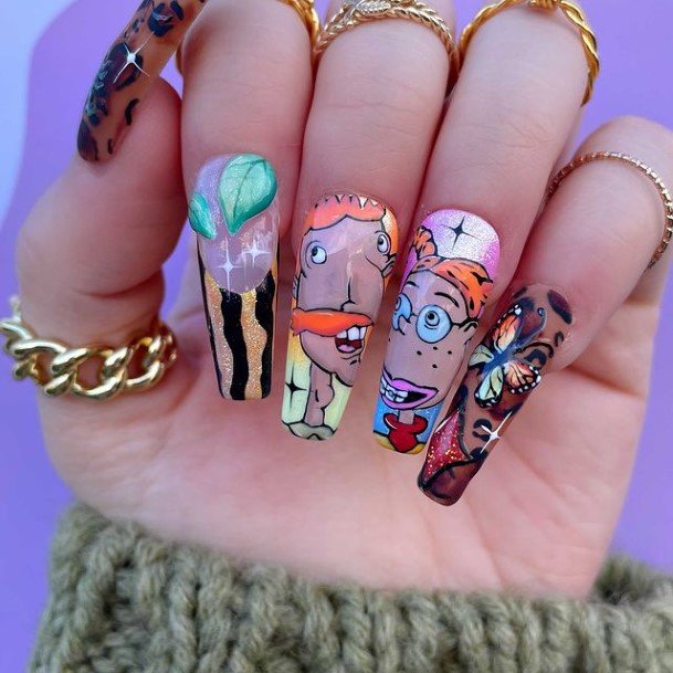 Delightful Nail For Women Cartoon Designs