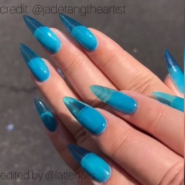 Delightful Nail For Women Clear Blue Designs