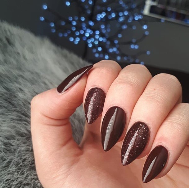 Delightful Nail For Women Dark Brown Designs