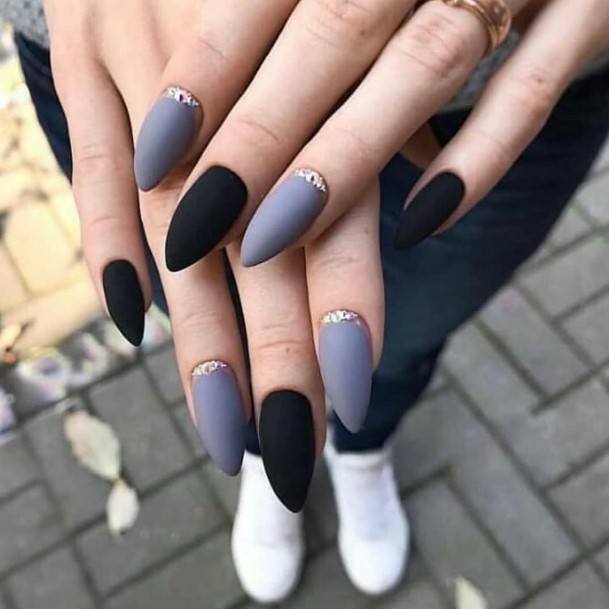 Delightful Nail For Women Dark Grey Designs