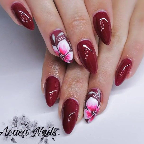 Delightful Nail For Women Dark Red Designs