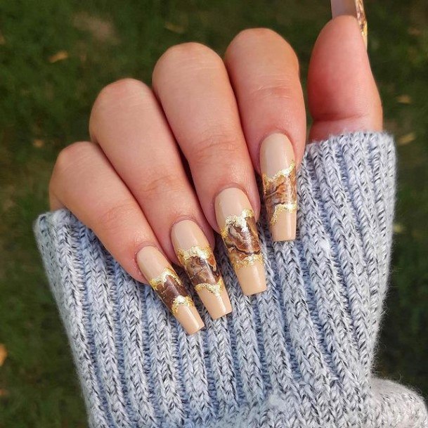 Delightful Nail For Women Gold Designs