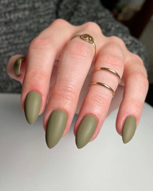 Delightful Nail For Women Matte Green Designs