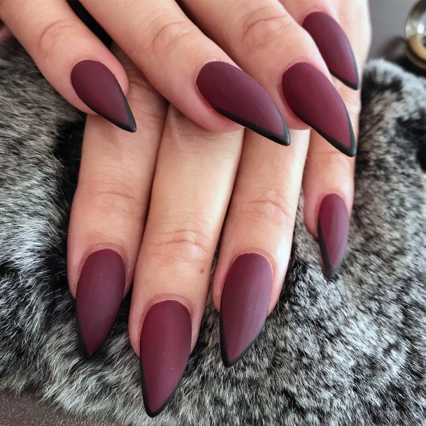 Delightful Nail For Women Matte Maroon Designs