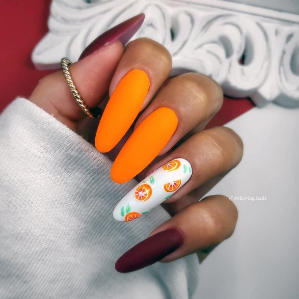 Delightful Nail For Women Orange Designs