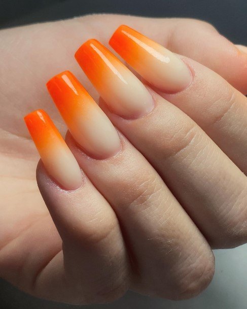 Delightful Nail For Women Orange Ombre Designs