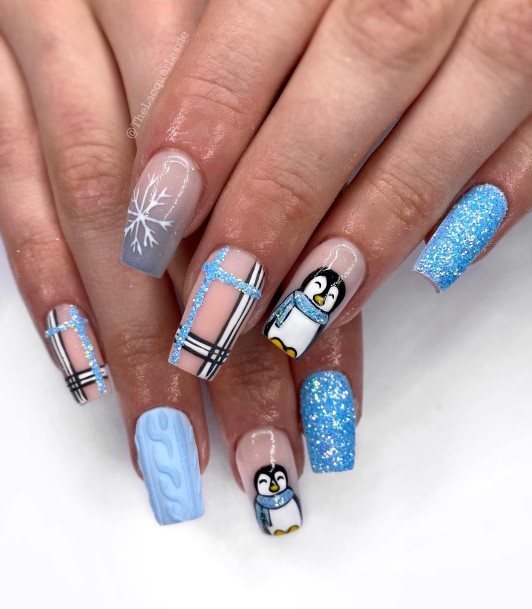 Delightful Nail For Women Penguin Designs