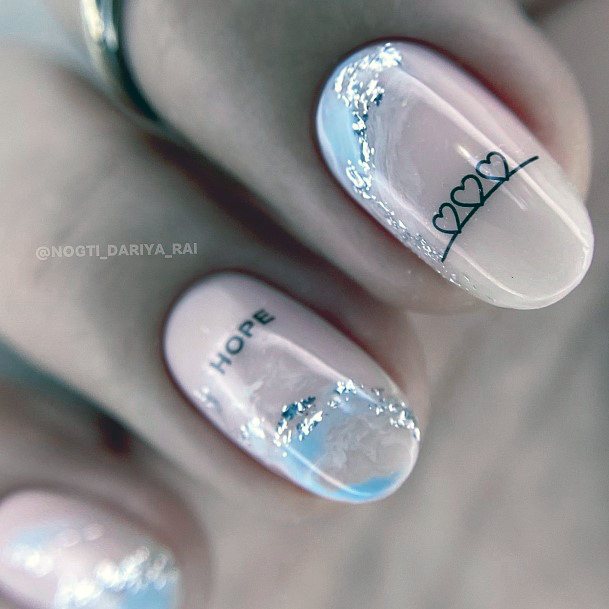 Delightful Nail For Women Pink And Blue Designs